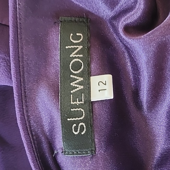 Sue Wong purple silk cocktail dress - Picture 7 of 8
